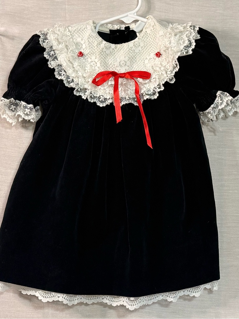 Vintage Bryan T4 Black Velvet Lace Holiday Dress Made in USA